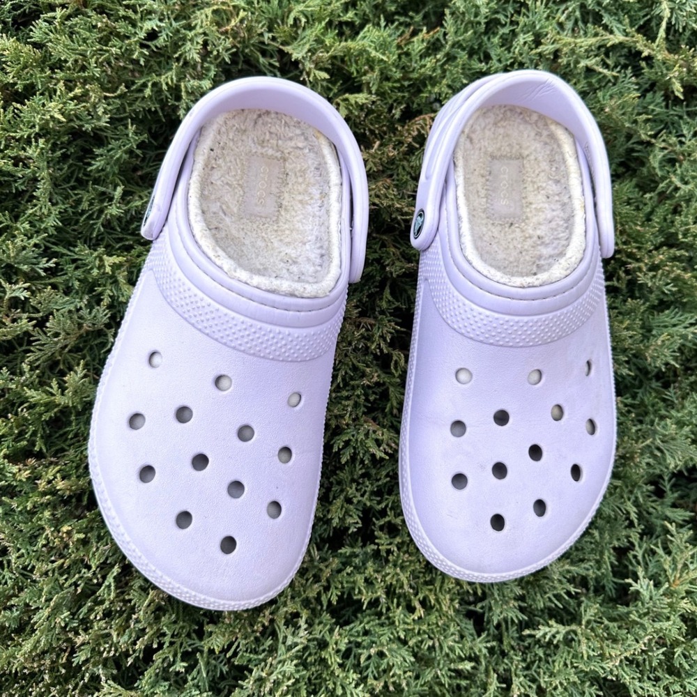 Crocs Classic Lined Adult Clogs Unisex M6 W8 Light Purple Sandals - Picture 4 of 11